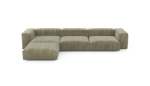 Four Module Chaise Sofa - Cord Velours - Khaki - 377CM X 241CM