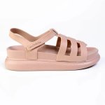 Three Strap Sling Footbed Sandal - Nude - 8