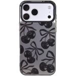 Black Cherry Bow Print Phone Case - Compatible With Iphone