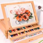 4PCS Premium Cotton Canvas Panels 19.99X19.99CM - Blank White Boards For Acrylic Gouache & Tempera Painting - Ideal Art Supplies