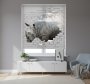 White Window Blind 3D Rhinoceros Design