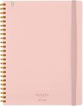 Kokuyo Graph Journal Notebook Sooofa 8.3" X 6.2" Soft Ring Notebook For Women 4MM Grid Ruled 80 Perforated Sheets Pink A5 Note