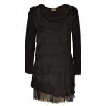 Layered Silky Dress - Black Free