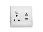 White Single Switch 2 2 1A USB