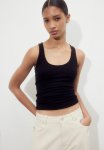 Ribbed Vest Top - Black