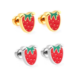 Strawberries Earrings - In 304 Stainless Steel