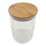 Canister 2 Tier Glass With Wooden Lid