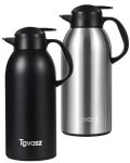 2 Pcs Thermal Coffee Carafe 102 Oz 3L - Up To 36 Hours Hot Insulated Stainless Steel Airpot For Hot Liquids Coffee Carafes