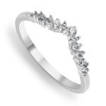 White Gold & Moissanite Scatter Wishbone Ring