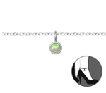 C678-C35934 - 925 Sterling Silver Fire And Snow Opal Adjustable Ankle Chain