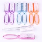 2PCS 5PCS Gentle Nail Brush Nail Art Powder Dust Clean Remover Brush With Transparent Plastic Handle