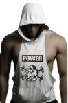White Muscle Dog Hoodie