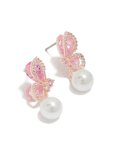 Rose Gold Plated Cubic Zirconia Bow & Huggie Earrings 2-PACK