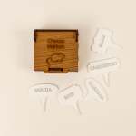 Set Of 5 Cheese Markers In A Wooden Box