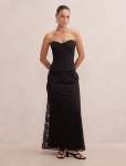 Myla Petite Corset Lace Maxi Dress - 18 Black