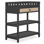 Dream On Me Doula Changing Table In Matte Black Bsa & Greenguard Gold Certified Enclosed Dressing Area For Safety Two Spacious S