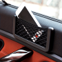 Car & Rv Storage Organizer - Adhesive Mesh Pocket With Phone Holder Durable Interior Accessory Fits Most Vehicles