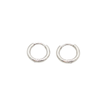 Silver Huggie Hoop Earrings - Silver