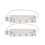 2-PACK 8-WAY Multiplug With 2 USB Ports & 1 Type-c Multiple Socket Types