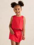Molly Girls Scalloped Shift Top - 10-12 Yrs Claire Red