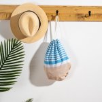 Bold Stripe FOUTA Bag - Beige