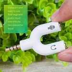 2-IN-1 Headphone And Microphone Adapter For Mobile Phones And Laptops - 3.5MM Interface Round Hole Single-hole Converter Cable -