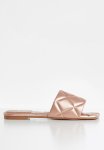 Plum Coral Padded Square Toe Sandal - Rose Gold