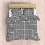 Soft Touch Essentials Tiled Grid Duvet Cover Set Charcoal - King 230X220CM