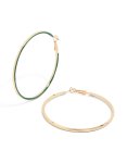 Goldair Gold Gren Enamel Outline Hoop Earrings