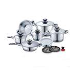 Haus 16 Piece Stainless Steel Cookware Set Silver