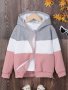 Kid/Teen Girls Color Block Zipper Knitted Jacket Coat For Spring And Autumn