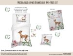 Kids Duvet Set Woodlands Flower Bambi Leaf And Trees