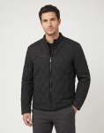 Ben Sherman Quilted Black Bomber Jacket - XXL Black