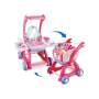 2-IN-1 Shopping Trolley & Makeup Vanity Play Set Pink