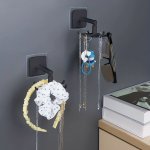 1PC Hanging Jewelry Organizers Plastic White For Necklace Storage Rack Rotating Folding Jewelry Display Rack& Wall-mounted Hair