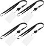 Vertical Id Card Holder With Rope Lanyard Retractable Work Badge