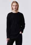 Loose Fit Jersey Top - Black