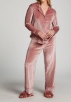 Jacket Ls Shiny Velours Piping - Rose Brown