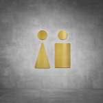 Toilet Male And Female Sign D03 - Brushed Brass