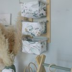 Modern Nappy Or Toy Stacker With Wooden Frame Pennygum Green Leaf