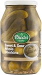 Rhodes Sweet & Sour Gherkins Gherkin Brined Pickle