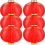 Hortsun 6 Pcs Chinese New Year Lanterns 2026 Lunar New Year Red Lanterns Traditional Hanging Lamp Shade Decor With Golden Tassel For Chinese Spring Fe