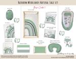 Cot Duvet Bedding Rainbow Woodlands Natural Sage Set