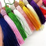 6PCS LOT 15CM Hanging Rope Silk Tassels Fringe Sewing Bang Tassel Trim Key Tassels For Diy Embellish Curtain Access