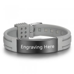 CBA102412 - Men's Personalized Wrist Strap Bracelet Stainless Steel Adjustable