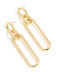 Goldair Gold Plated Large Oval Link Drop Earrings