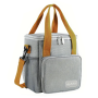 Compartment Insulated Lunch Bags With Shoulder Straps - Grey