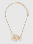Faith Enamel Flower Necklace - 0 Ivory gold