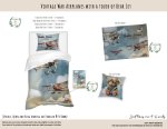 Kids Duvet Set Vintage War Airplanes With A Touch Of Bear