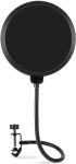 Professional Microphone Pop Filter Mask Shield For Blue Yeti And Any Other Microphone MIC Dual Layered Wind Pop Screen With A Fl